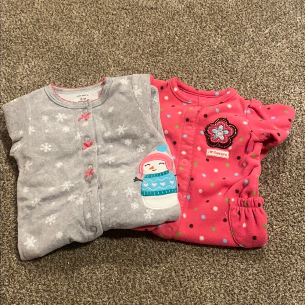 2 Carter’s fleece onesies